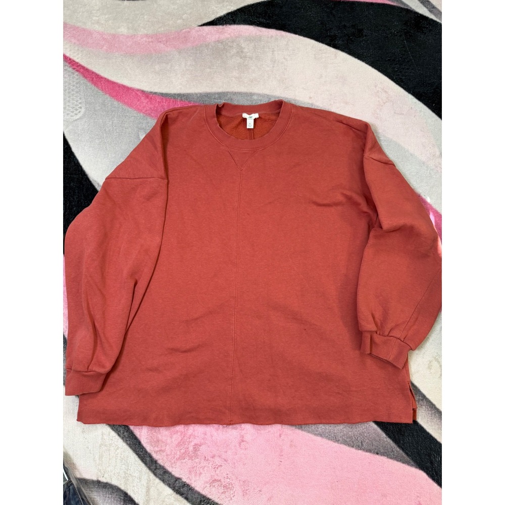 Dip Womens Terracotta Rust Oversized Crewneck Sweatshirt Fleece XL